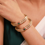 Gold Elegance Zareen Kundan Bangles