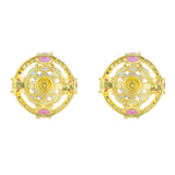 Gold Elegance Radiant Floral Cz Stud Earrings