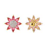 Gold Elegance Blush Bloom Floral Stud Earrings