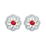 Gold Elegance Blossom Radiance Cz Stud Earrings