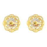 Gold Elegance Blossom Radiance Cz Stud Earrings