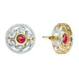 Gold Elegance Amber Shine Cz Stud Earrings