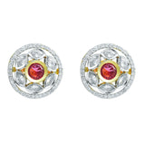 Gold Elegance Amber Shine Cz Stud Earrings