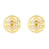 Gold Elegance Amber Shine Cz Stud Earrings