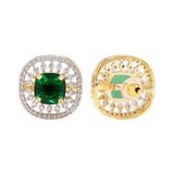 Gold Elegance Zivara Emerald CZ Stud Earrings