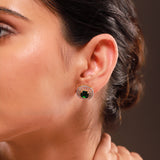 Gold Elegance Zivara Emerald CZ Stud Earrings