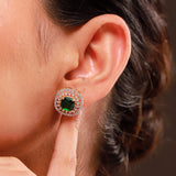 Gold Elegance Zivara Emerald CZ Stud Earrings