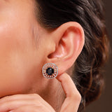 Gold Elegance Zivara Blue CZ Stud Earrings