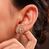 Gold Elegance Zivara CZ Stud Earrings