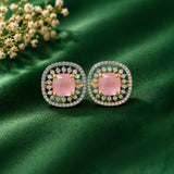 Gold Elegance Roselle CZ Stud Earrings