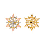 Gold Elegance Rosette Brilliance Star Stud Earrings