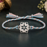 Floral 925 Sterling Silver Rakhi For Brother
