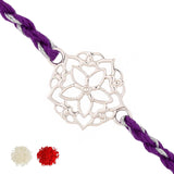 Lotus Floral 925 Sterling Silver Rakhi For Brother