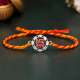 Swastik 925 Sterling Silver Rakhi For Brother