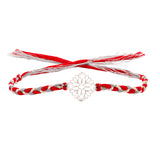 Lotus Floral Red 925 Sterling Silver Rakhi For Brother