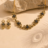 Mahabharat - Vajrika Collar Necklace Set , Women 925 Silver Collar Set