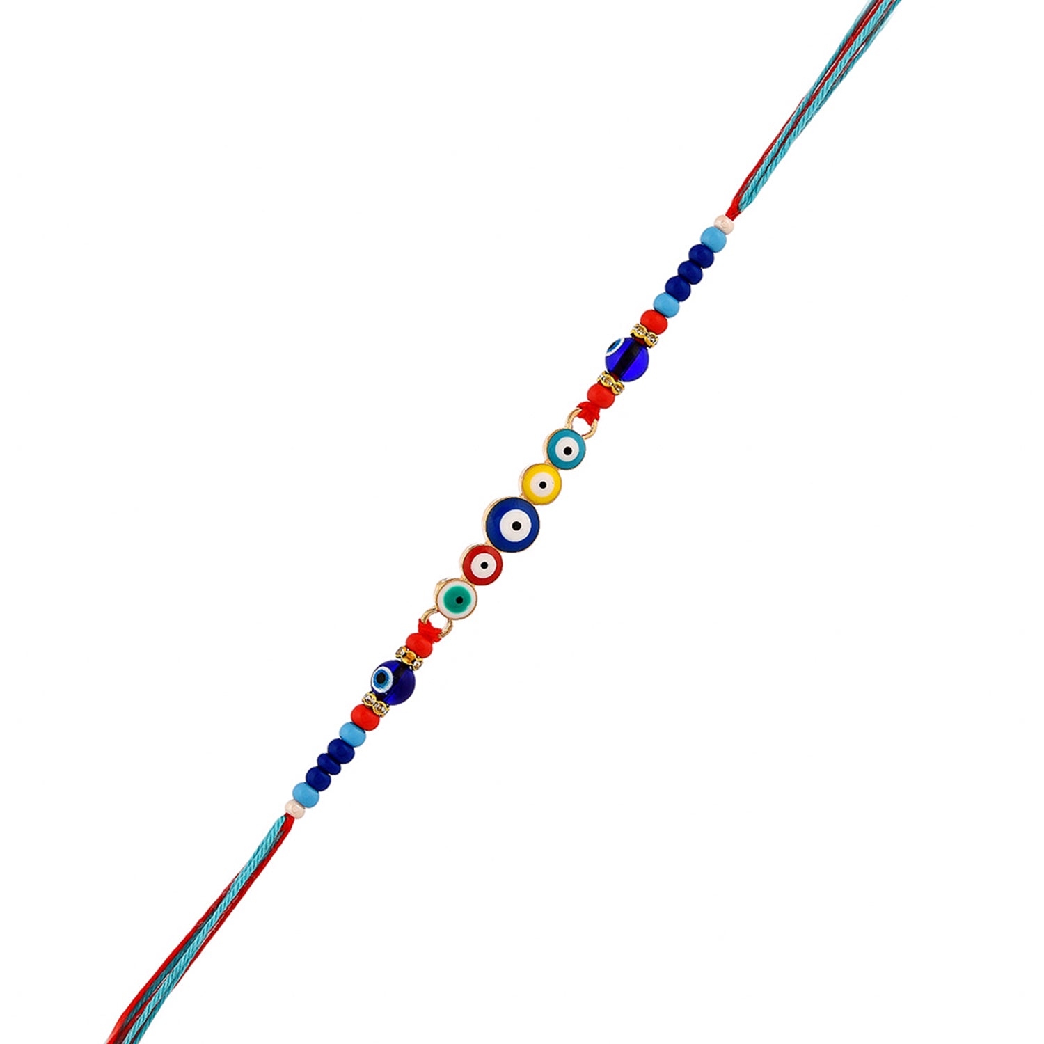 Colourful Evil Eye Charms Thread Rakhi For Brother | Voylla Rakhi