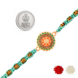 Divine Prosperity Rakhi Silver Coin Box