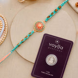 Divine Prosperity Rakhi Silver Coin Box