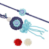 Nazar Evil Eye Crocheted Bhaiya Bhabhi Rakhi Set|Voylla Rakhi