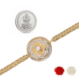 Shubh Pushp Rakhi Silver Coin Box