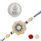 Shubh Lakshmi Ganesha Silver Coin Rakhi Box
