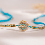Golden Bloom Designer Thread Rakhi for Brother