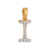 Gold Toned 'I' Alphabet Pendant Without Chain