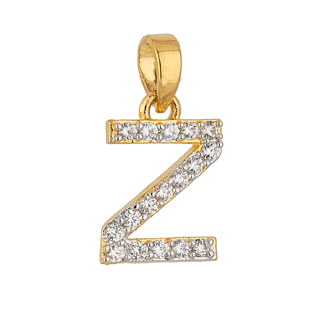 Gold Toned 'Z' Alphabet Pendant Without Chain