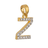 Gold Toned 'Z' Alphabet Pendant Without Chain
