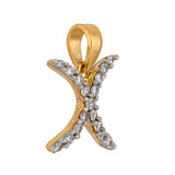 Gold Toned 'X' Alphabet Pendant Without Chain