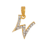 Gold Toned 'W' Alphabet Pendant Without Chain