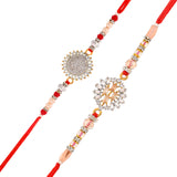 Multicolored Men's American Diamond Pack of 2 Thread Rakhis | Voylla