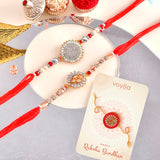 Multicolored Men's American Diamond Pack of 2 Thread Rakhis | Voylla