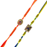 Traditional Motifs Men's Colourful Thread Rakhis With Chana Badam Barfi 250 Gms | Voylla