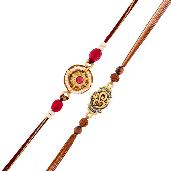 Traditional And Divine Motifs Pack Of 2 Thread Rakhis With Cool Bro Bo ...