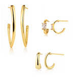 Trendy Golden Everyday Essentials Earrings Combo Set