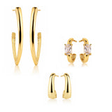 Trendy Golden Everyday Essentials Earrings Combo Set