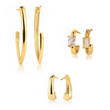 Trendy Golden Everyday Essentials Earrings Combo Set