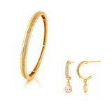 Trendy Golden Crystal Grace Bracelet & Earrings Combo