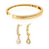 Trendy Golden Crystal Grace Bracelet & Earrings Combo