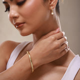 Trendy Golden Crystal Grace Bracelet & Earrings Combo