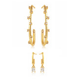 Trendy Dual Spark Geometric Hoop Earrings Combo