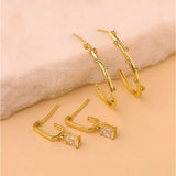 Trendy Dual Spark Geometric Hoop Earrings Combo