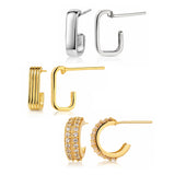 Dual Glow Hoop Trio Combo Earrings