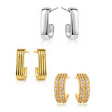 Dual Glow Hoop Trio Combo Earrings