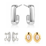 Pearl Glow Dual Tone Combo Earrings