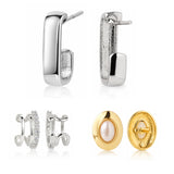 Pearl Glow Dual Tone Combo Earrings
