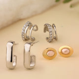 Pearl Glow Dual Tone Combo Earrings