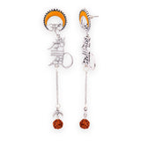 Navratri Oxidised Silver Jewellery Combo Set – Mantra Pendant Chain and Rudraksha Earrings | Ethnic Style | Gift for Women